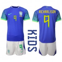Brasil Richarlison #9 Fotballklær Bortedraktsett Barn VM 2022 Kortermet (+ korte bukser)